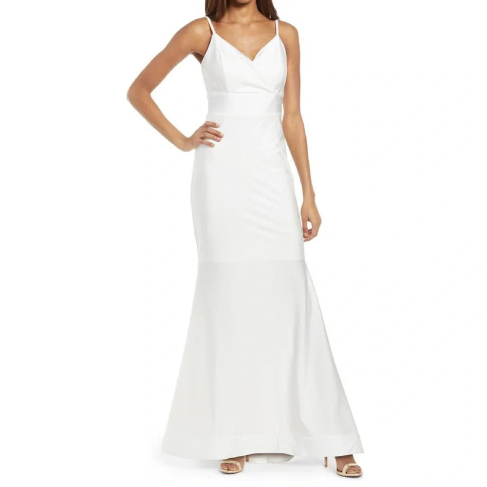 Morgan & Co. Power Satin Trumpet Gown